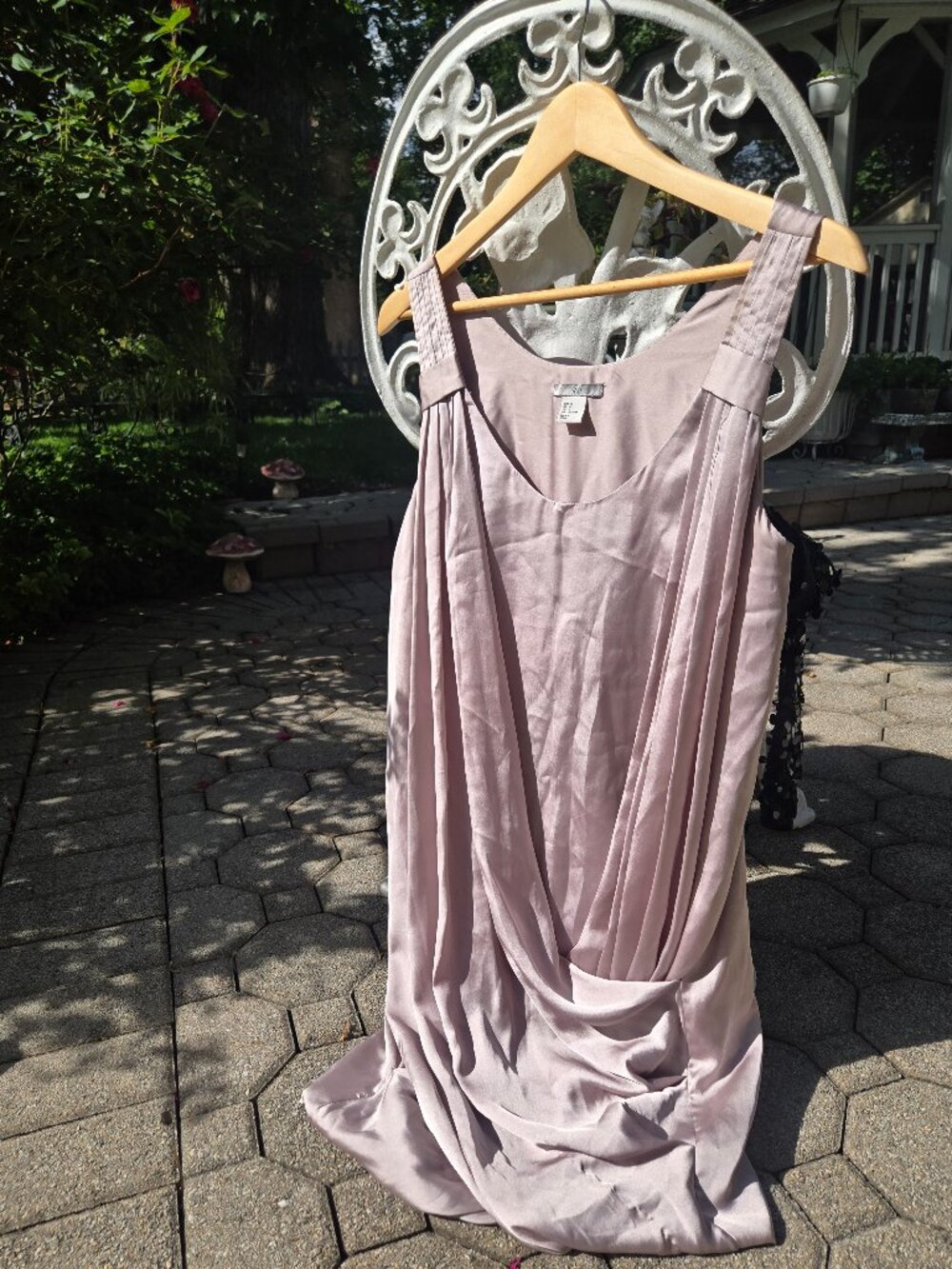 Authentic H&M Dusty Rose Satin Draped Grecian Cocktail Dress – Size Medium